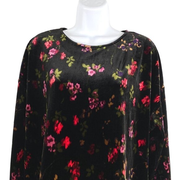 J. Jill Top Women's Large Velvet Floral Print Multicolored‎ - Picture 3 of 7